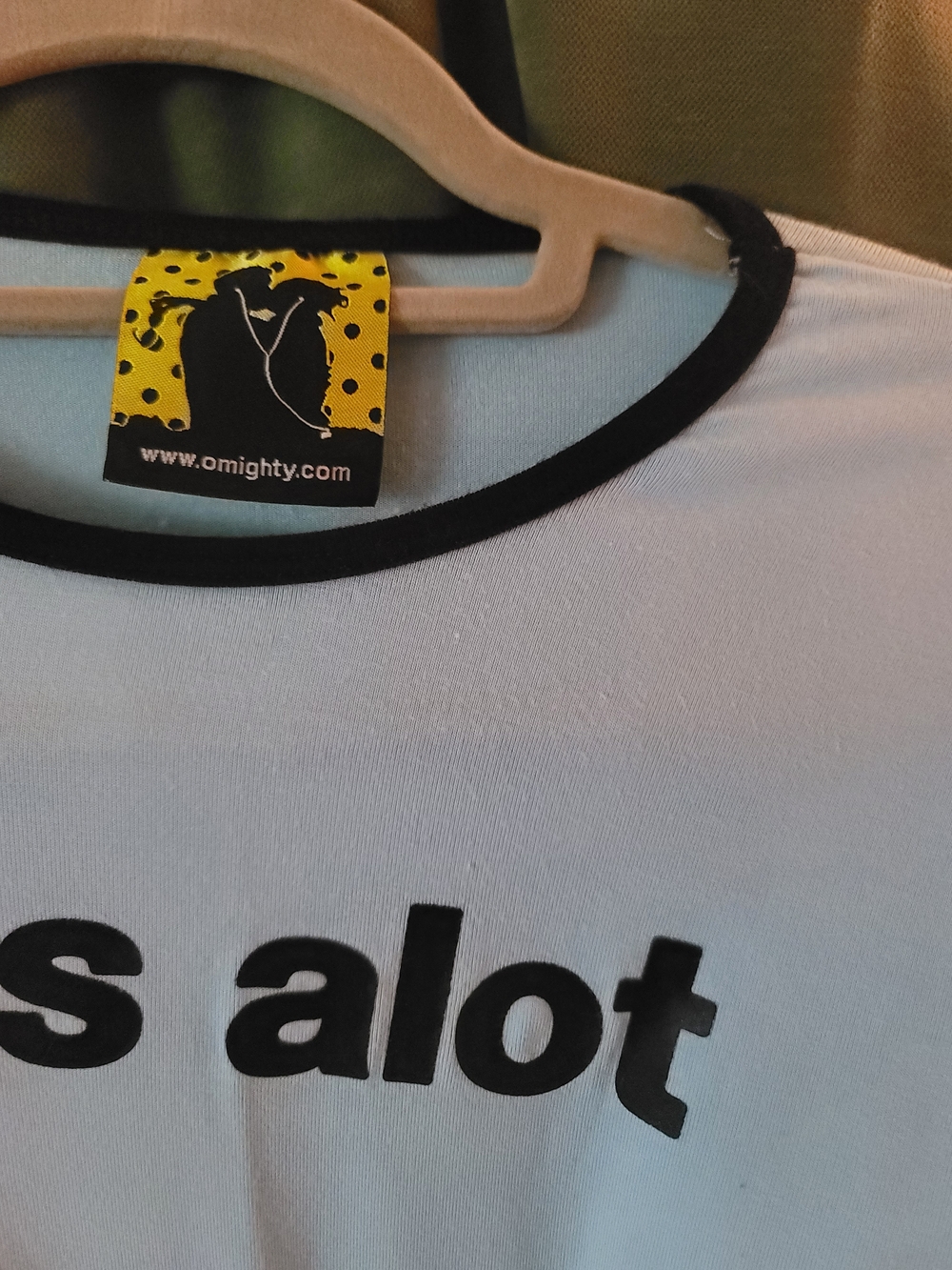 omighty Light Blue Ringer Tee with Black Trim - Picture 3 of 4